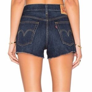 Levi’s 501 Denim Women’s size 29 Shorts Raw Hem Dark Wash Jeans